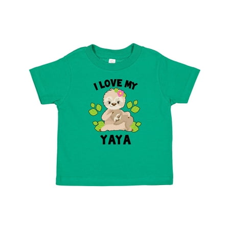 

Inktastic Cute Sloth I Love My Yaya with Green Leaves Gift Baby Boy or Baby Girl T-Shirt