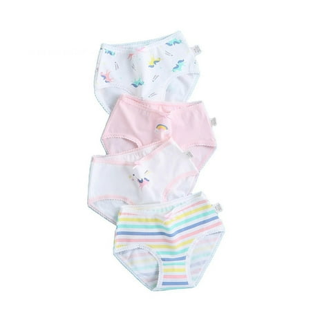 

bangyoudaoo 4Pcs Baby Kids Underwear Breathable Cotton Panties Toddler Girls Undies Soft Assorted Briefs Style5 150