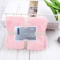 thumbnail image 5 of Soft Coral Fleece Bath Towel, Absorbent Polyester Bath Sheet for Daily Use and Travel, Quick-Dry Lightweight Towel for Gym and Beach, Pink Color, 36x80cm Size, 1 Count, 5 of 9