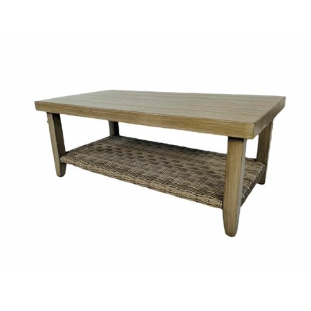 Erwin Outdoor Wild Dunes Aluminum Rectangular Coffee Table Weathered Finish