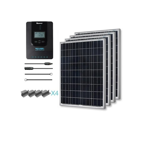 Renogy 400W 12V Solar Panel Polycrystalline Off Grid Starter Kit with 40A Rover MPPT Charger Controller