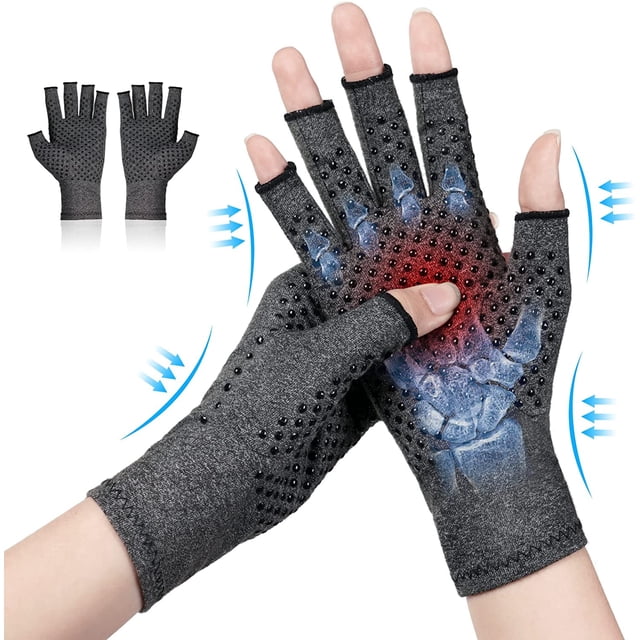 Guantes de compresión para artritis ACTIVE 1 par de articulaciones de dedos calientes L