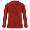thumbnail image 4 of Women's Clothes Plus Size womens spring jacket Fall Fashion Solid Color Lapel Cardigan Open Front Lapel Outerwears Winter Lightweight Long Coat With Pocket Red XXXL, 4 of 6