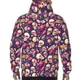 thumbnail image 7 of Haiem music Skull record Guitar Patterned Men's Hoodie with Kangaroo Pocket - Ideal Pullover Sweatshirt for Daily Wear, Travel, and Home-XX-Large, 7 of 7