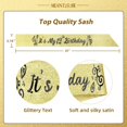 thumbnail image 3 of MEANT2TOBE Gold 12th Birthday Sash and Tiara for Girls - Glitter Sash + Rhinestone Tiara, Perfect Princess Party Gift, 3 of 7