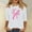 White, variant on Luxalzxs Women's Breast Cancer Awareness Shirts Pink Ribbon Graphic Cute Tee Shirt 3/4 Sleeve Round Neck Loose Fit Casual Tops