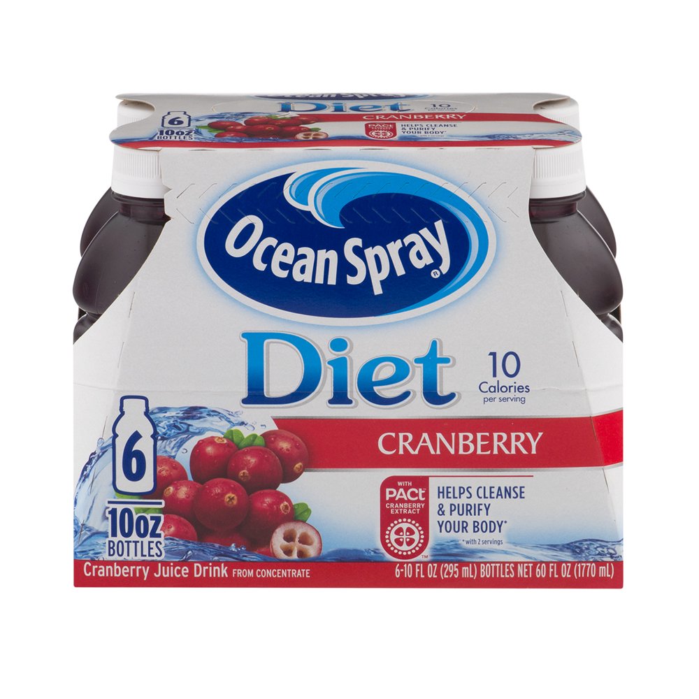 (4 Pack) Ocean Spray Diet Juice, Cranberry, 10 Fl Oz, 6 Count Walmart