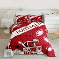 thumbnail image 2 of Manfei Rugby Sport Queen Comforter Set,Football Sport Helmet Bedding Sets,Red White Bedding Comforter Set For Boy,Microfiber Bedroom Decor Reversible,3pcs, 2 of 8