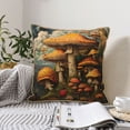 thumbnail image 6 of Haiem Vintage Cloud Mushroom Print Velvet Soft Solid Decorative Square Throw Pillow Covers Set with Elegant Piping Christmas Cushion Case for Sofa Bedroom Car-16"x16", 6 of 8