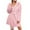 Pink, variant on APEXFWDT Women's Fleece Short Robe Long Sleeve Warm Fuzzy Hooded Bathrobe with Belt, Cozy Loungewear,XXL,Beige
