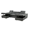 thumbnail image 4 of U-Shaped Sleeper Sofa, 121 Inch Oversize - 2-in-1 Pull-Out Bed with Double Storage Chaise for Living Room Furniture, Dark Grey, 4 of 9
