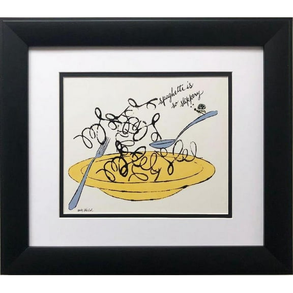 Andy Warhol "Spaghetti Is So Slippery" 1958 CUSTOM FRAMED Pop Art Lithograph Generic