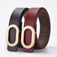 thumbnail image 6 of Women Belt Luxury Designer Needle Hole Adjustable Belt Buckle Fashion Leather Jeans Waistband Girl High Quality Female Belts New (black,95cm), 6 of 7