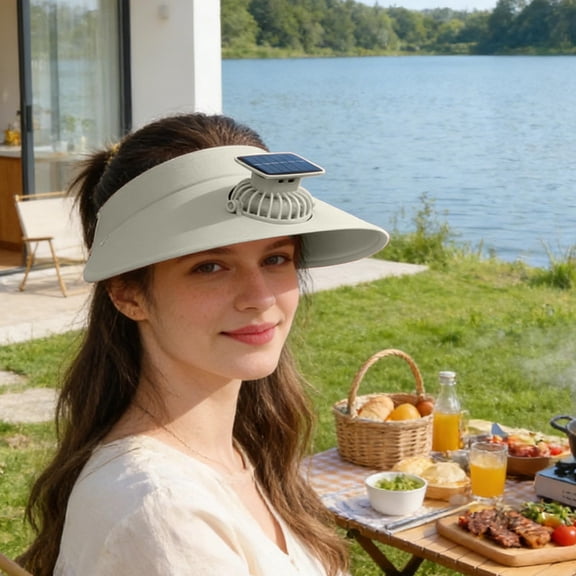 FEOLGEHLY Solar Powered Fan Hat Cooling Baseball Hat for Men Women, with 1 Type-C Charging Cable Three-Speed Adjustable Solar Fan, Lightweight Portable Charging Sun Hats for Outdoor Hiking(Gray)