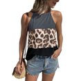 thumbnail image 1 of Camisetas sin mangas con cuello Halter para mujer, camisetas sin mangas con estampado de leopardo y ajuste holgado a la moda de verano, 1 of 6