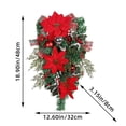 thumbnail image 2 of LHWEN Christmas Inverted Tree Upside Down Artificial Christmas Tree Rattan Wall Hanging with Bow Door Decor Festive Ambience and Reusable Decoration for Home Fireplace Window Shop or Christmas Party, 2 of 8