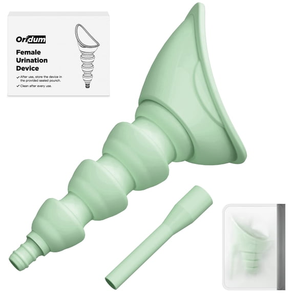 Portable Female Urination Device for Women – Foldable and Leak-Proof Silicone Funnel, Reusable Female Urinal for Camping, Travel, Hiking, Road Trips, Outdoor Adventures (Green)