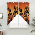 thumbnail image 5 of Black Orange Girls Boho Kitchen Window Curtains, Swag Curtains Valance for Bedroom Living Room Bathroom, Vintage Ethnic Abstract Art Rod Pocket Window Treatment Curtain Block Drapes 2 Panels 28"x36", 5 of 9
