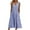 Blue, variant on Odeerbi Midi Dresses for Women Fashion Casual Sleeveless V-Neck Button Striped Print Pocket Dress Gray