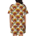 thumbnail image 6 of Rateoe Cartoon Sunflowers Pattern Women's Short-Sleeved Pajama Set - 2 Piece Soft and Lightweight Sleepwear Set-XX-Large, 6 of 7