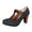 Black, variant on Women T-Strap High Heels Fashion Platform Round Toe Adjustable Strap Pumps Leather Summer Sweet Dress Shoes Wine Size 7.5