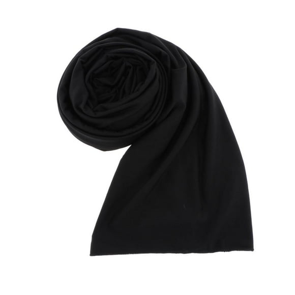 Women's Solid Color Hijab Headcover Shawl Large Head Scarf Headwrap Black