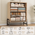 thumbnail image 4 of 4 Dresser for Bedroom Home Living Room 38.6" Tall Dresser Tall Drawer Dresser with Storage Freestanding Wooden Closet natural oak, 4 of 9