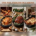 thumbnail image 5 of 18 Inch Enamel Steel Turkey Roaster Pan with Lid - Oven Safe Large Roasting Pan for 16 lb Turkey, Thanksgiving & Holiday Meals, Dishwasher Safe, 5 of 9