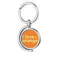 thumbnail image 1 of Me encanta la fruta naranja Rotating keychain Metal Keyring Holder, 1 of 2
