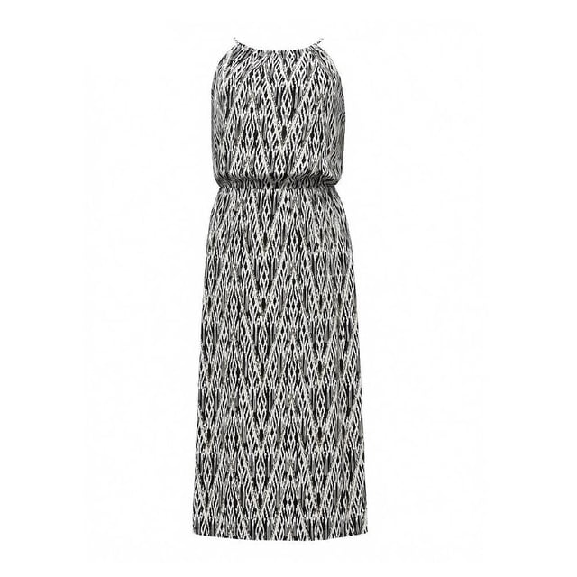 Ropa Playa Ocean Pacific para Mujer Vestido Largo Tirante Sin Manga Elastico Escote Tribal Negro Talla G