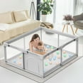 thumbnail image 1 of Parque infantil para bebés y niños pequeños Besuhot con puerta 50 x 50 pulgadas, 1 of 5
