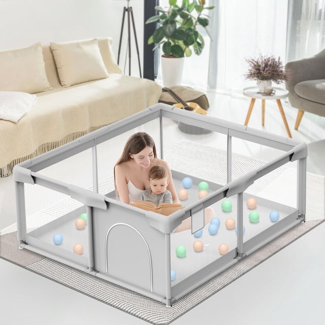 Parque infantil para bebés y niños pequeños Besuhot con puerta 50 x 50 pulgadas
