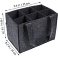 thumbnail image 4 of Portador de vino de 6 botellas con divisor, bolsa de mano para almacenamiento de vino de fieltro, bolsa de regalo de vino portátil, caja de almacenamiento de vino tinto con asa, 4 of 5