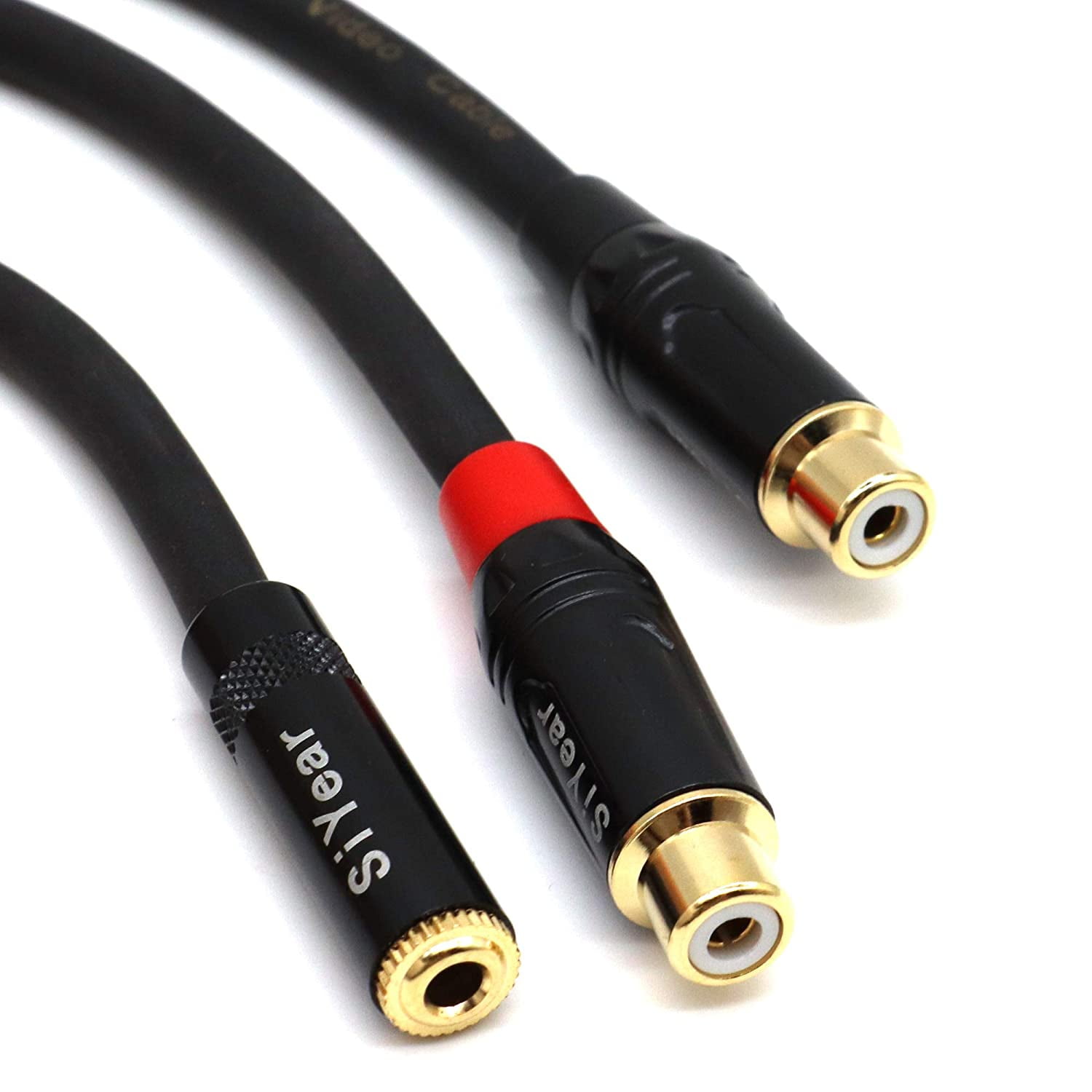 SiYear 3.5mm Mini Jack Female to Dual RCA Female Y Cable, 1/8 inch