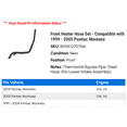 thumbnail image 2 of Front Heater Hose Set - Compatible with 1999 - 2005 Pontiac Montana 2000 2001 2002 2003 2004, 2 of 2