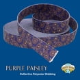 thumbnail image 2 of Country Brook Design - Purple Paisley Reflective Polyester Webbing (1 Inch, 10 Yards), 2 of 7