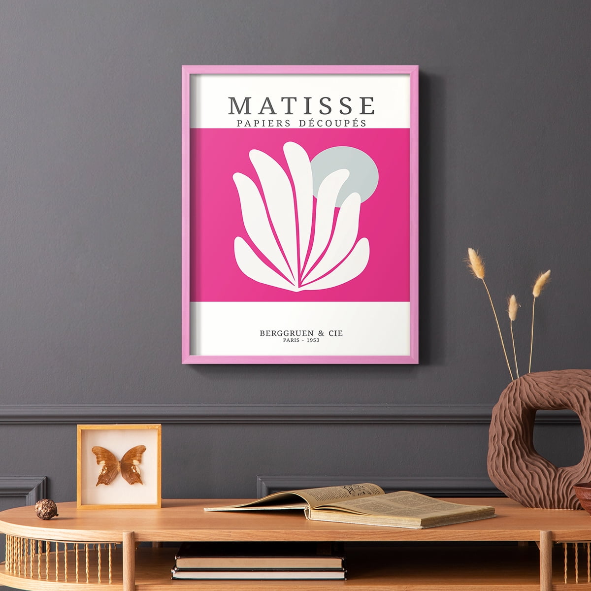 Matisse CDXXII in Pink Solid Wood Framed Print No Nail Hanging