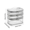 thumbnail image 2 of Triple Layers Cosmetic Travel Bag, Large Capacity Mesh Makeup Organizer, Water-Resistant Toiletry Case, Gray, 2 of 6