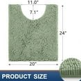 thumbnail image 2 of Smiry Chenille U-Shaped Toilet Bathroom Rugs, Soft Absorbent Non-Slip Contoured Carpet, Machine Washable Bathroom Mats, 20"X24", Sage Green, 2 of 7