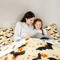 thumbnail image 5 of Feelyou Gothic Bat Queen Comforter Set, Happy Halloween Bedding Sets, Orange Watercolor Reversible Bedding Comforter Set, Breathable Home Decor,3 Pieces, 5 of 8