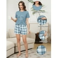 thumbnail image 4 of Womens Short Sleeve Pajama Sets with Shorts 2 Piece Round Neck Women's Shorts Pajamas Sets Cute Print Womens Summer Sleepwear Set with Pockets, S-XXL, 4 of 10