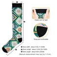 thumbnail image 3 of FORMRS Womens Knee High Socks Casual Long Thick Travel Daily Wear, 2 Pairs, Green Geometric Flowers, 3 of 6