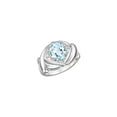 thumbnail image 1 of RYLOS Rings for Women Silver Ring XOXO Hugs & Kisses 9X7MM Gemstone & Diamond Ring March Aquamarine Jewelry for Women Size 8, 1 of 7