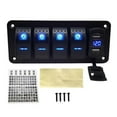 thumbnail image 1 of SPRING Waterproof 5 6 8 Gang Rocker Switch Panel LED Light For Car Marine Boat 12V 24V 5 Gang, 1 of 8