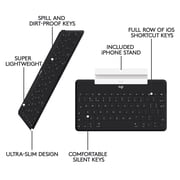 Logitech Keys-To-Go Super-Slim and Super-Light Bluetooth Keyboard for iPhone, iPad, and Apple TV, Black
