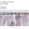 thumbnail image 5 of Red Gray Floral Shower Curtain,Pink Grey Flower Shower Curtain Set for Bathroom,Natural Watercolor Flower Fabric Bath Curtain with Hooks, 72x72in, 5 of 7