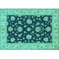 thumbnail image 1 of Ahgly Company Indoor Rectangle Persian Turquoise Blue Traditional Area Rugs, 2' x 5', 1 of 4