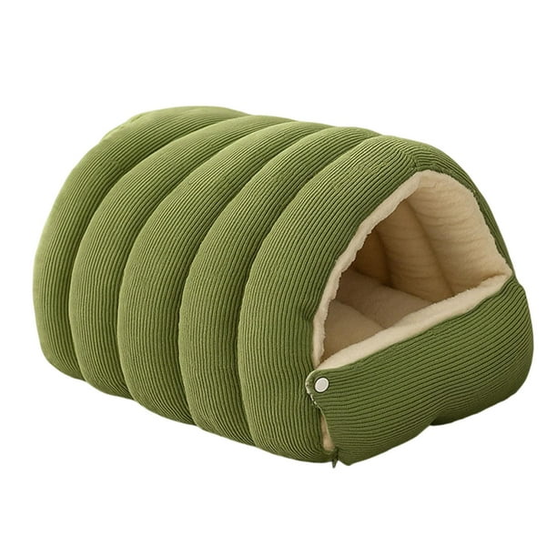 Cama para gatos, nido cálido y suave, escondite desmontable, cómodo y lavable, casita para mascotas. Verde claro
