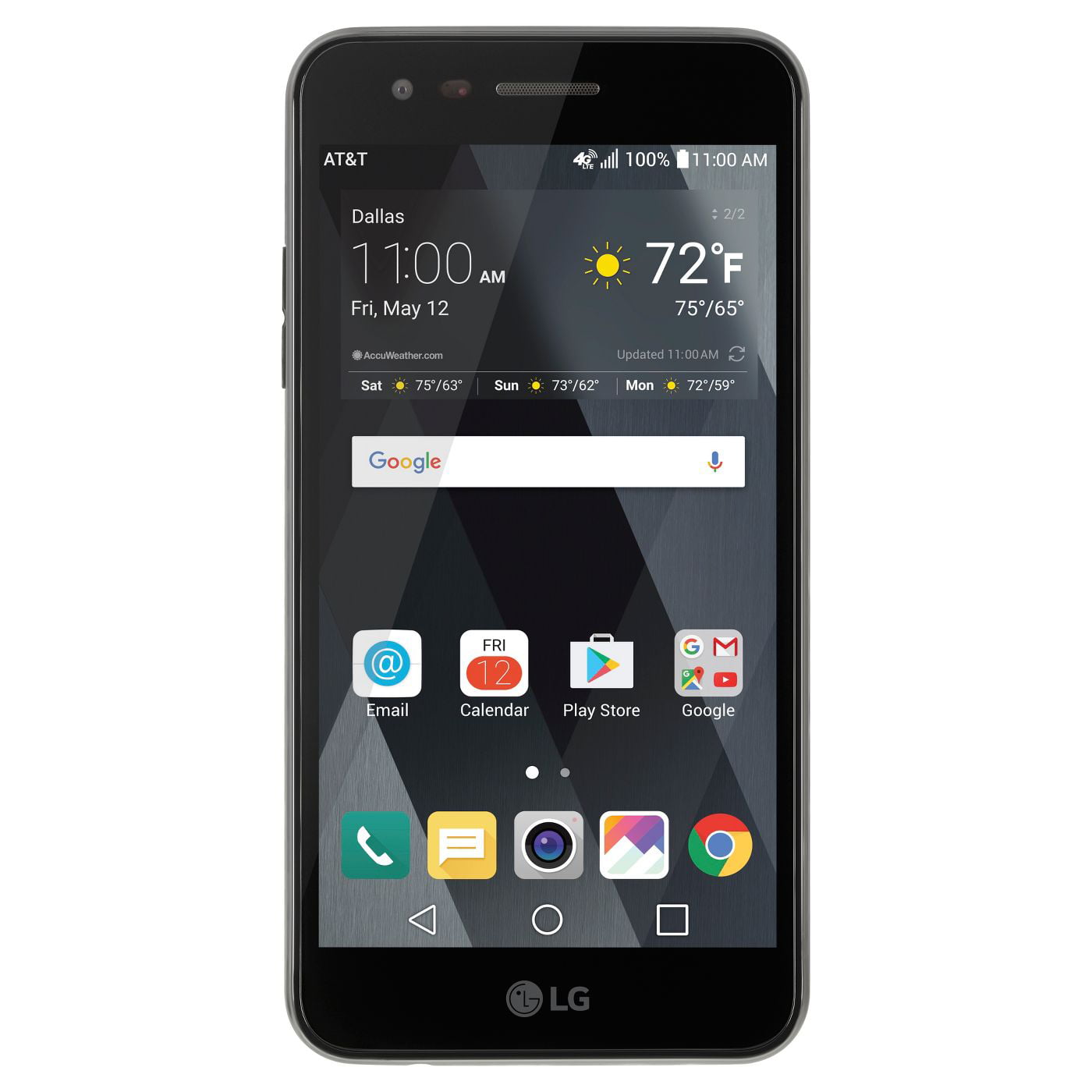 AT&T LG Phoenix 3 GoPhone 5 Inches HD Display 1.5 GB RAM 16 GB Memory Cell Phone, Black (New ...