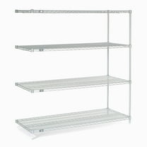 Global Industrial A30606C Nexel 4 Shelf Chrome Wire Shelving Unit Add On, Chrome - 60 x 30 x 63 in.